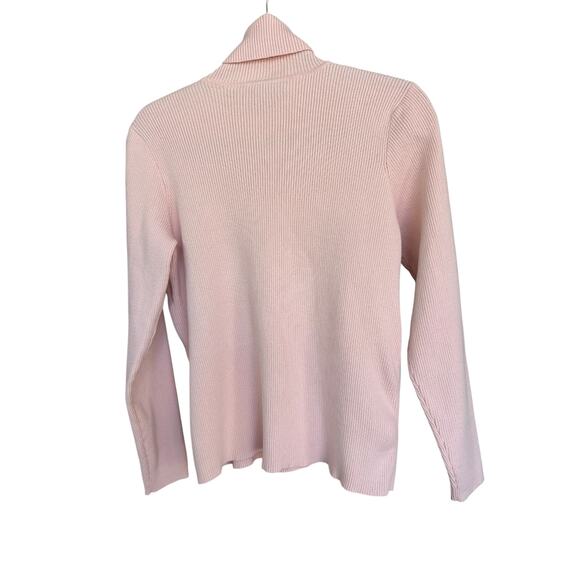 Lauren Ralph Lauren Women's Pink Ribbed Turtleneck Size XL - Picture 6 of 6